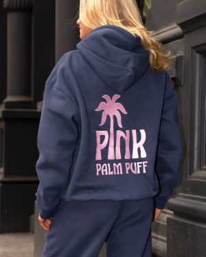 Classic Puff Hoodie in Navy blue