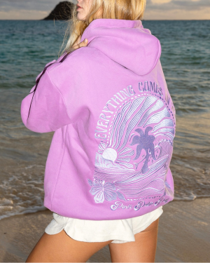 Everything Comes in Waves Hoodie in Açai