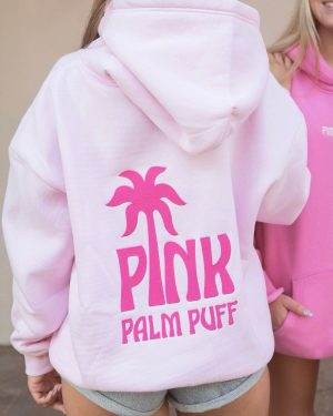 Classic Puff Hoodie in Blush printing