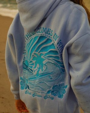 Everything Comes in Waves Hoodie in Blue